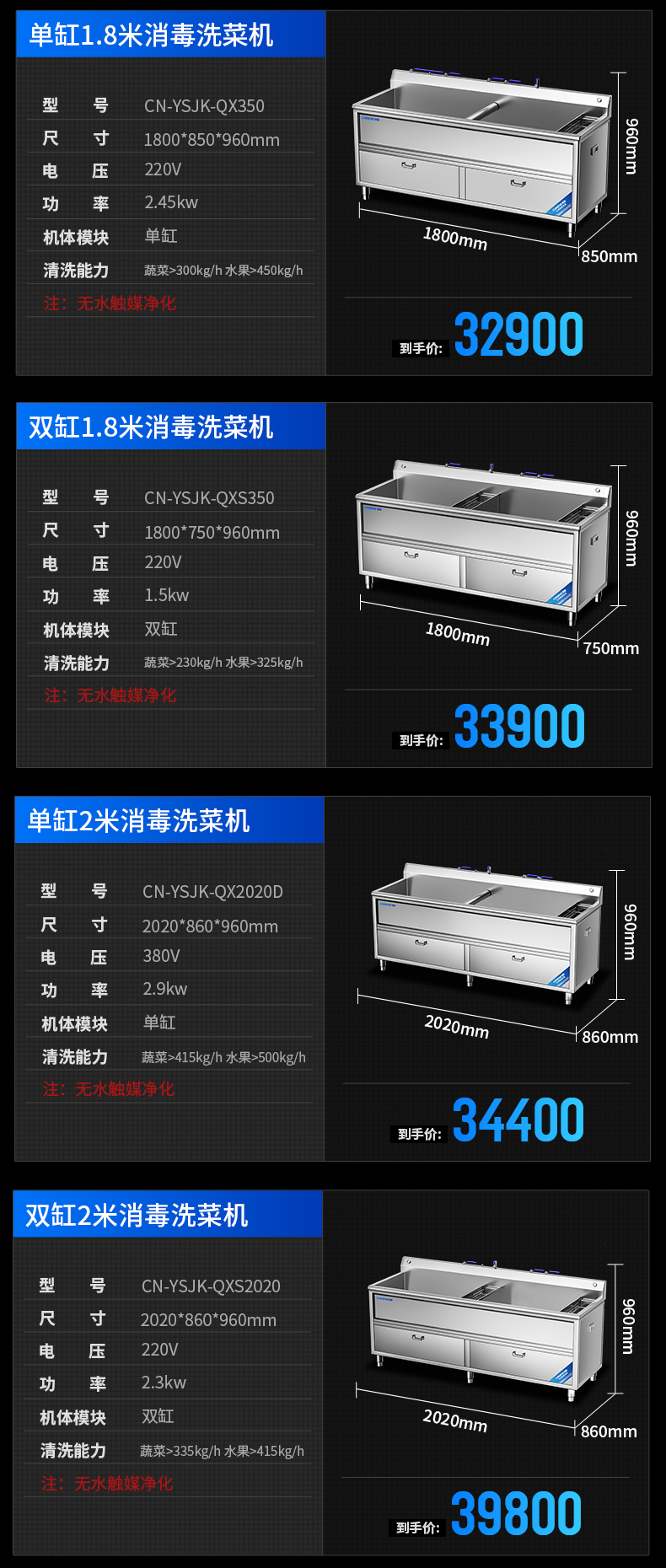 水触媒洗菜机参数表